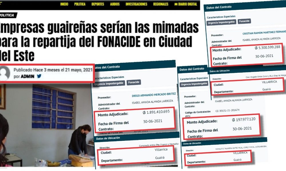 Prieto entrega millonarios recursos del Fonacide a empresas guaireñas indicadas por su asesor Pereira Mujica